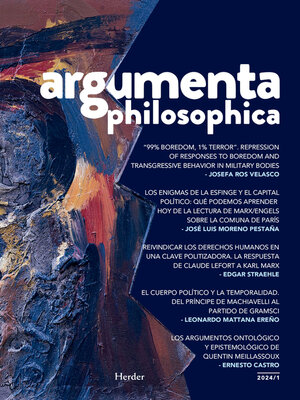 cover image of argumenta philosophica 2024/1